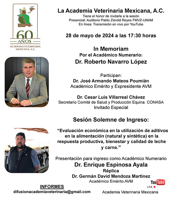 Sesión In Memoriam por el Académico Numerario, Dr. Roberto Navarro López y Sesión Solemne de Ingreso