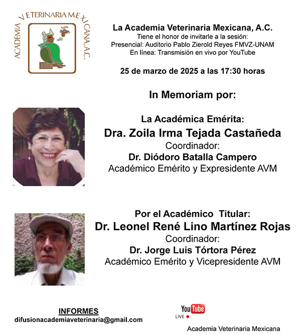Sesión In Memoriam por la Académica Emérita, Dra. Zoila Irma Tejada Castañeda y por el Académico Titular Leonel René Martínez Rojas