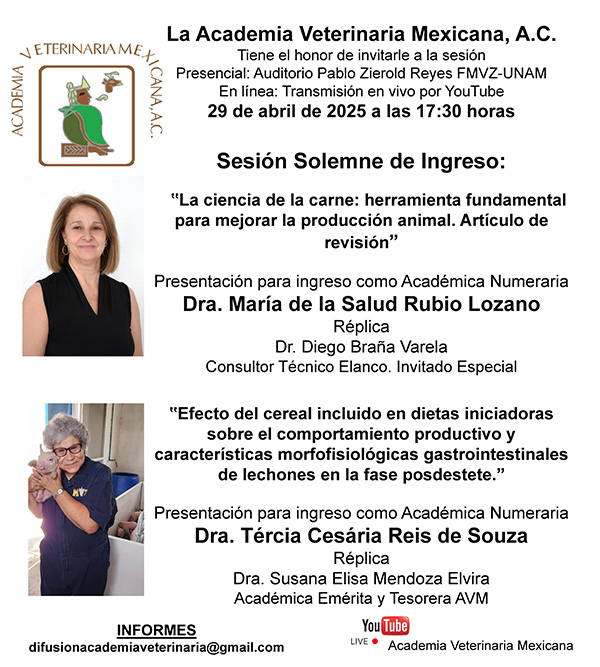 Sesión Solemne de Ingreso: Dra. María de la Salud Rubio Lozano y Dra. Tércia Cesária Reis de Souza